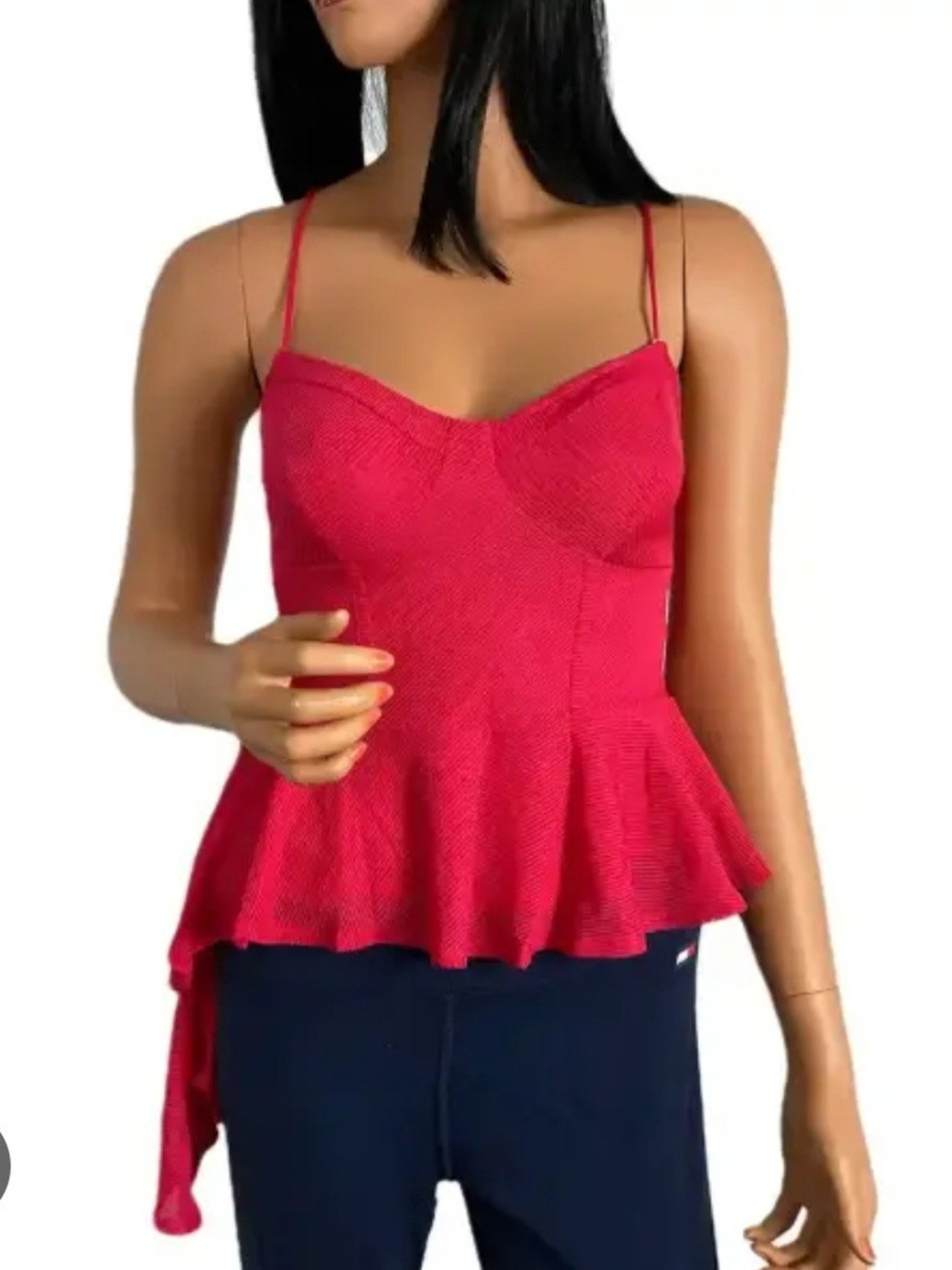 Guess Hot Pink Peplum Cami Top - Guess